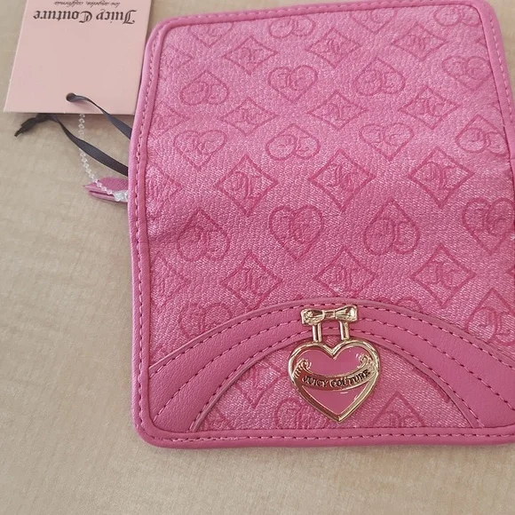 Juicy Couture Pink Heart Charm Wallet Small Cards And Money Organazer Logo Case - Picture 10 of 13